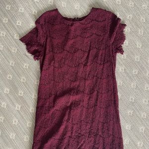 Lulu’s Maroon Lace Bodycon Dress